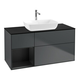 V&B Meuble sous lavabo Éclairage mural Finion 120 cm, Pl blanc mat, Rg blanc mat Lac, avec blanc mat Lac