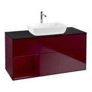 V&B Meuble sous-lavabo Éclairage mural Finion 120 cm, Pl bleu m, Reg Peo m Lac, Peo m