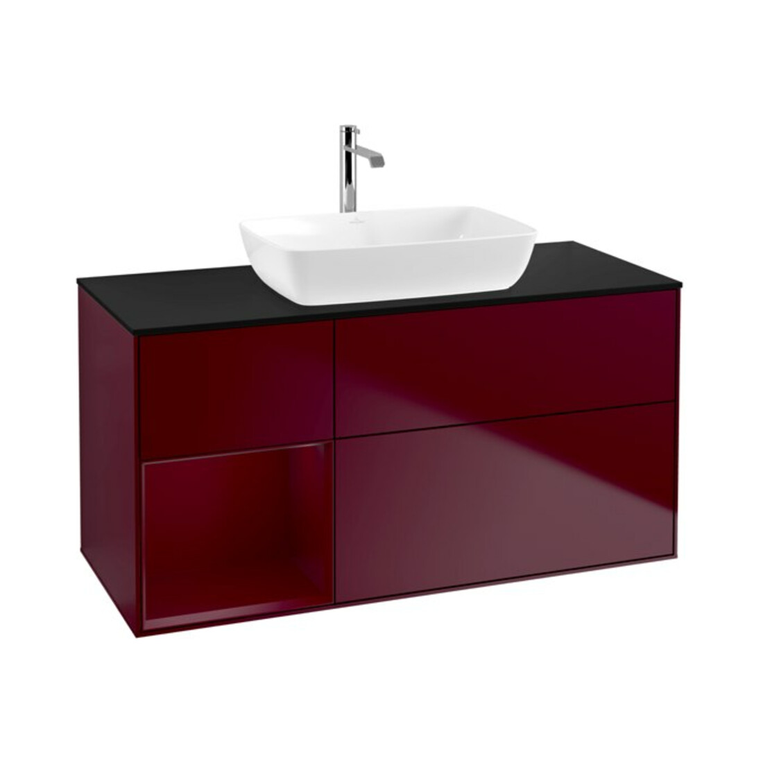 V&B Meuble sous-lavabo Éclairage mural Finion 120 cm, Pl bleu m, Reg Peo m Lac, Peo m