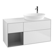 V&B Meuble sous lavabo Éclairage mural Finion 120 cm, Pl w m, Rg A m Lac, blanc m Lac