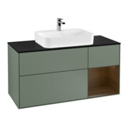 V&B Meuble sous lavabo Éclairage mural Finion 120 cm, placage bois m, noyer, huile m laque