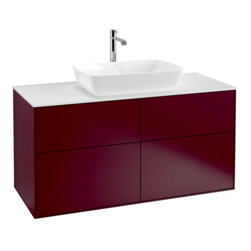 V&B Meuble sous lavabo Éclairage mural Finion 120x60,3cm, plaque abd. bl. m, Peony mat