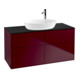 V&B Meuble sous-lavabo Éclairage mural Finion 120x60,3cm, Plaque de fermeture bleue m, Pivoine Mat-1