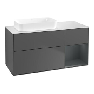 V&B Meuble sous lavabo Éclairage mural Finion 120x60 cm, laqué, anthracite