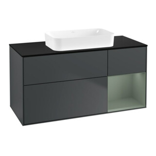 V&B Meuble sous-lavabo Éclairage mural Finion 120x60 cm, Rg r Oli. m Lac, md bl. m Lac