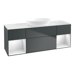 V&B Meuble sous lavabo Éclairage mural Finion 160 cm, Pl w m, Rg w m Lac, md bl. m Lac