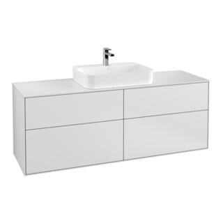 V&B Meuble sous lavabo Éclairage mural Finion 160x60,3 cm, EM, blanc mat, laqué blanc mat