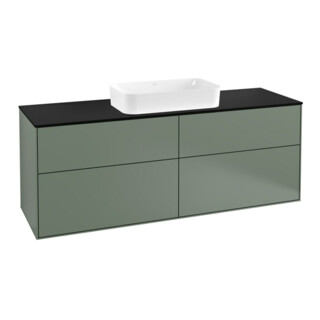 V&B Meuble sous-lavabo Éclairage mural Finion 160x60,3 cm, plaque abattant bleu m, huile m Lac