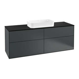 V&B Meuble sous-lavabo Éclairage mural Finion 160x60,3 cm, plaque lat. bleue m, md bleue m Lac