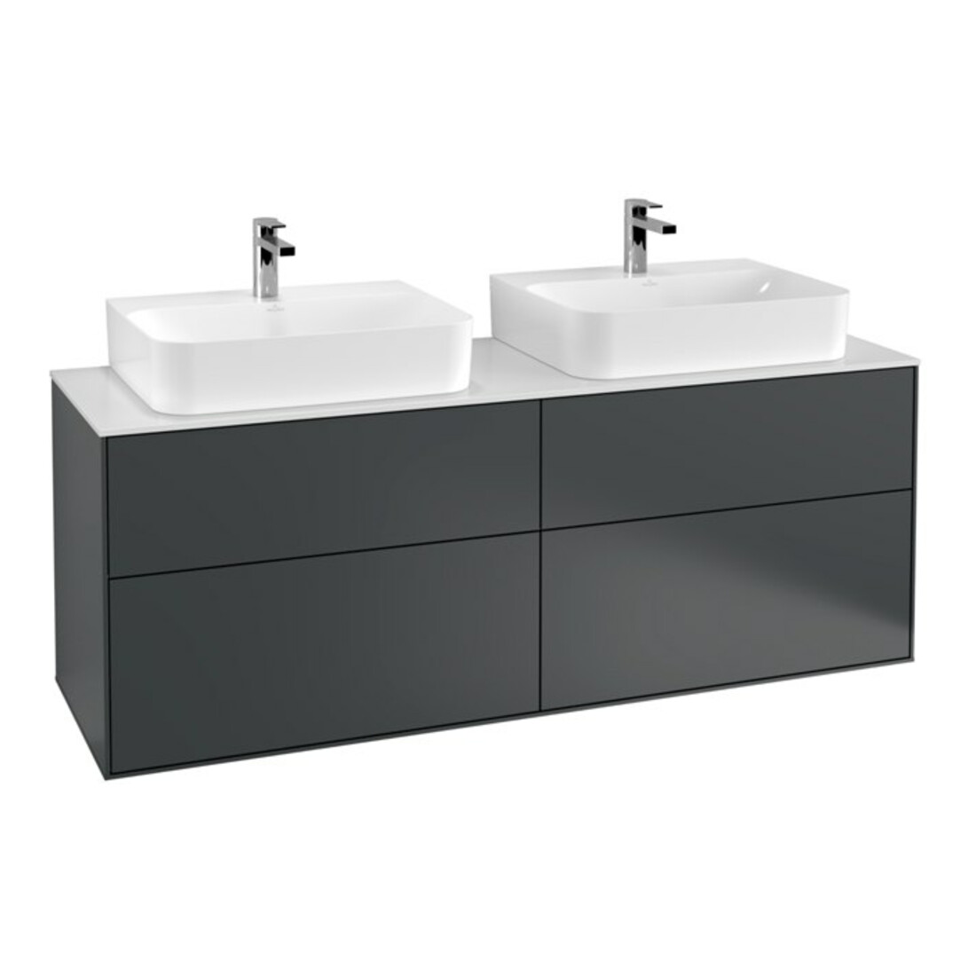 V&B Meuble sous lavabo Éclairage mural Finion 160x60,3cm, Plaque abd. bl. m Lac
