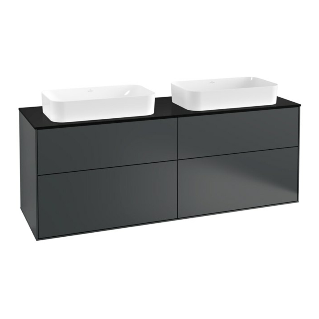V&B Meuble sous lavabo Éclairage mural Finion 160x60,3cm, plaque abd. bleue m, md bleue m Lac