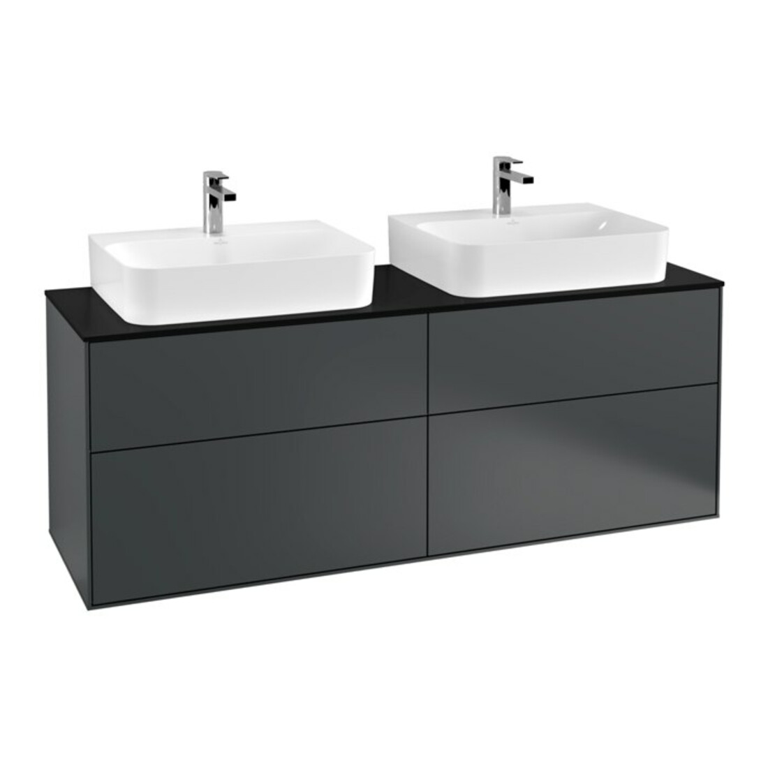 V&B Meuble sous lavabo Éclairage mural Finion 160x60,3cm, plaque abd. bleue m, md bleue m Lac