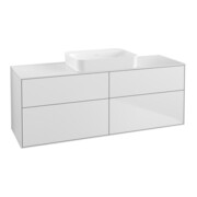 V&B Meuble sous-lavabo Éclairage mural Finion 160x60,3x50,1 cm, blanc brillant, blanc mat Lac