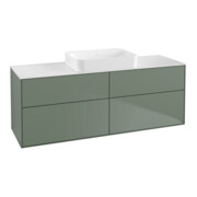 V&B Meuble sous lavabo Éclairage mural Finion 160x60,3x50,1 cm, blanc brillant, huilé avec laque