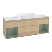 V&B Meuble sous lavabo Éclairage mural Finion 160x60,3x50,1cm, Reg Oli. m Lac, Oa ven