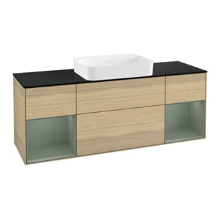 V&B Meuble sous lavabo Éclairage mural Finion 160x60,3x50,1cm, Reg Oli. m Lac, Oa ven