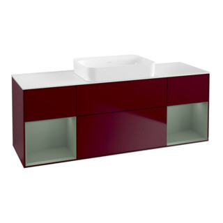 V&B Meuble sous lavabo Éclairage mural Finion 160x60,3x50,1cm, Reg Oli. m Lac, Peo m