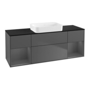 V&B Meuble sous-lavabo Éclairage mural Finion 160x60,3x50,1cm, Rg A m Lac, Anthrac. m