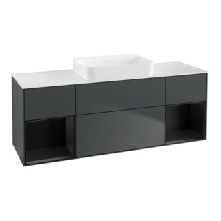 V&B Meuble sous lavabo Éclairage mural Finion 160x60,3x50,1cm, Rg b m La, md bl. m Lac