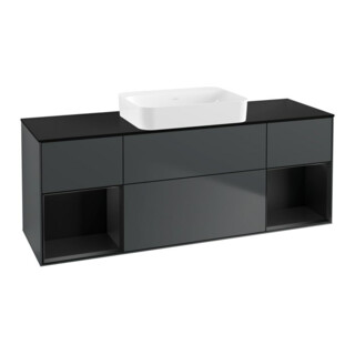 V&B Meuble sous lavabo Éclairage mural Finion 160x60,3x50,1cm, Rg b m La, md bl. m Lac