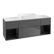 V&B Meuble sous lavabo Éclairage mural Finion 160x60,3x50,1cm, Rg b m Lac, Anthrac. m