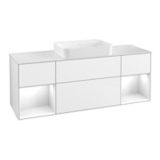 V&B Meuble sous-lavabo Éclairage mural Finion 160x60,3x50,1cm, Rg g w Lac, glo wh. Lac