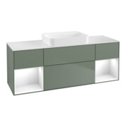 V&B Meuble sous lavabo Éclairage mural Finion 160x60,3x50,1cm, Rg g w Lac, Oli. m Lac