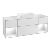 V&B Meuble sous-lavabo Éclairage mural Finion 160x60,3x50,1cm, Rg g wh. Lac, wh. m Lac