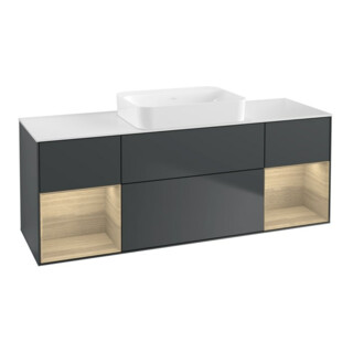 V&B Meuble sous lavabo Éclairage mural Finion 160x60,3x50,1cm, Rg Oa ven, md bl. m Lac