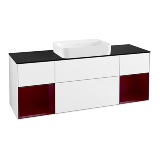 V&B Meuble sous lavabo Éclairage mural Finion 160x60,3x50,1cm, Rg Peo m La, g wh. Lac
