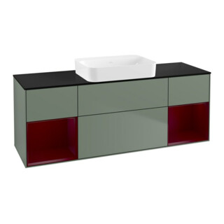 V&B Meuble sous lavabo Éclairage mural Finion 160x60,3x50,1cm, Rg Peo m La, Oli. m Lac