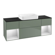 V&B Meuble sous lavabo Éclairage mural Finion 160x60,3x50,1cm, Rg w m Lac, Oli. m Lac