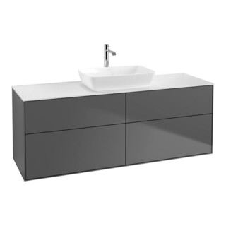 V&B Meuble sous lavabo Éclairage mural Finion 160x60 cm, pl. abatt. bl., anthracite mat