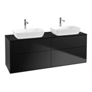 V&B Meuble sous lavabo Éclairage mural Finion 160x60 cm, plaque de fixation bleue mate, laquée mate