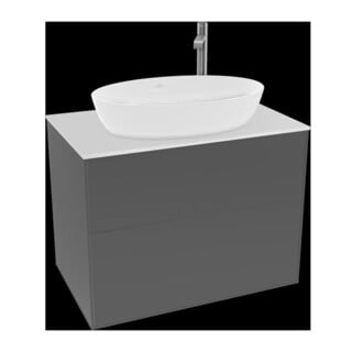 V&B Meuble sous lavabo Éclairage mural Finion 80x60,3 cm, pl. façade bl., anthracite mat