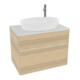 V&B Meuble sous-lavabo Éclairage mural Finion 80x60,3 cm, Plaque abd. blanc mat, Placage chêne-1