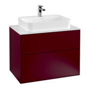 V&B Meuble sous lavabo Éclairage mural Finion 80x60,3 cm, Plaque de fermeture blanc mat, Peony mat