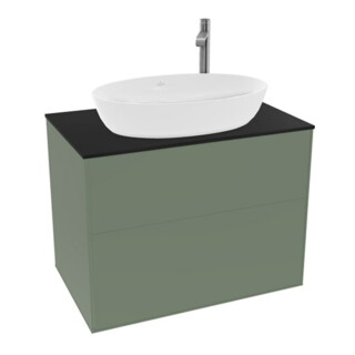 V&B Meuble sous-lavabo Éclairage mural Finion 80x60,3 cm, plaque de fermeture bleue m, olivier m Lac