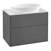 V&B Meuble sous-lavabo Éclairage mural Finion 80x60,3 cm, plaque de fermeture bleue m, si Gr m Lac