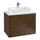 V&B Meuble sous-lavabo Éclairage mural Finion 80x60,3 cm, plaque d’habillage bl., placage noyer-1