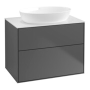 V&B Meuble sous lavabo Éclairage mural Finion 80x60,3cm, pl. fermeture bl., anthracite mat
