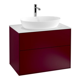 V&B Meuble sous-lavabo Éclairage mural Finion 80x60,3cm, Plaque abd. blanc mat, Peony mat