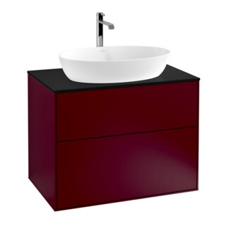 V&B Meuble sous-lavabo Éclairage mural Finion 80x60,3cm, Plaque Abd. bleu mat, Peony mat
