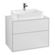 V&B Meuble sous lavabo Éclairage mural Finion 80x60,3cm, plaque de fermeture blanc laqué-1