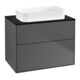 V&B Meuble sous lavabo Éclairage mural Finion 80x60,3x50,1 mm, Bleu brillant, Anthracite mat-1