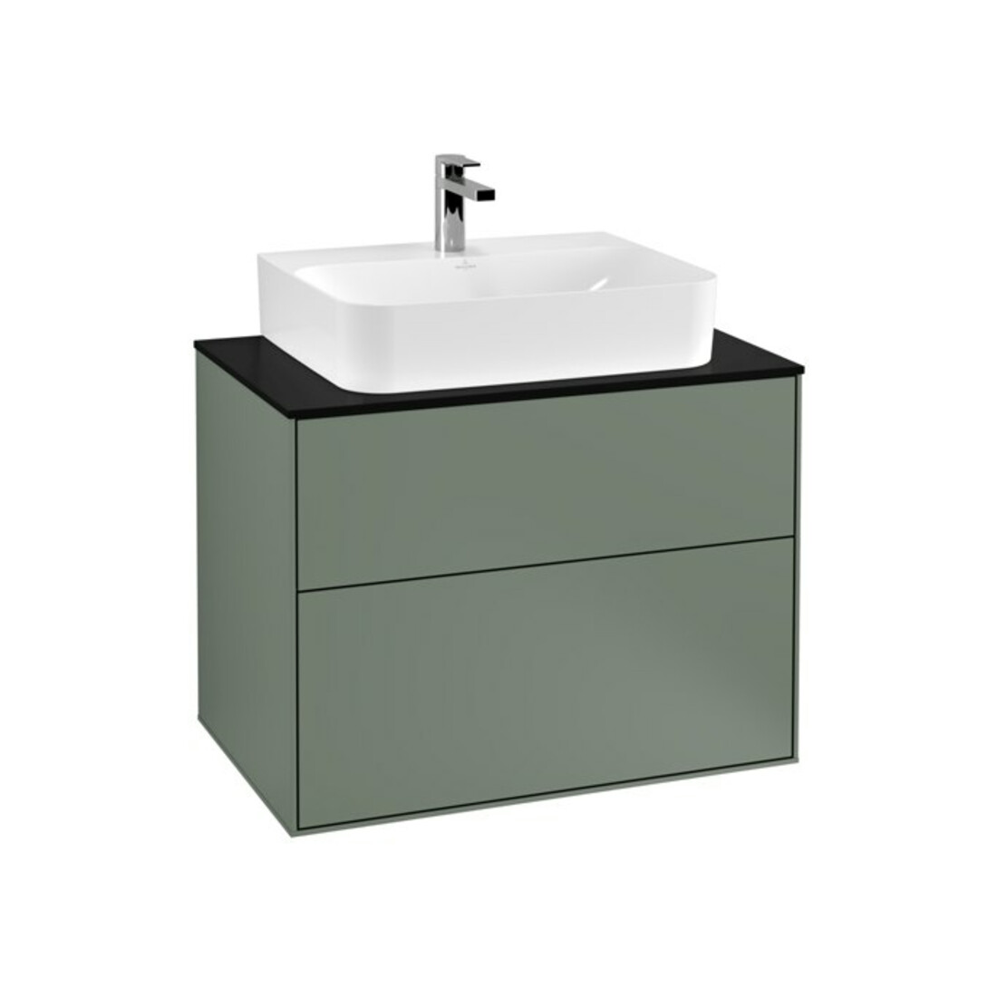 V&B Meuble sous lavabo Éclairage mural Finion 80x60,3x50,1cm, bleu, huile, laqué