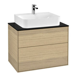 V&B Meuble sous lavabo Éclairage mural Finion 80x60,3x50,1cm, Plaque abd. bleue m, Oa ven