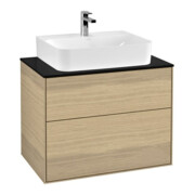 V&B Meuble sous lavabo Éclairage mural Finion 80x60,3x50,1cm, Plaque abd. bleue m, Oa ven