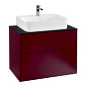 V&B Meuble sous lavabo Éclairage mural Finion 80x60,3x50,1cm, plaque de fermeture bleue mate, Peo Mat