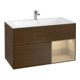V&B Meuble sous-lavabo Éclairage mural Finion 99,6x59,1 cm, placage noyer, droite-1